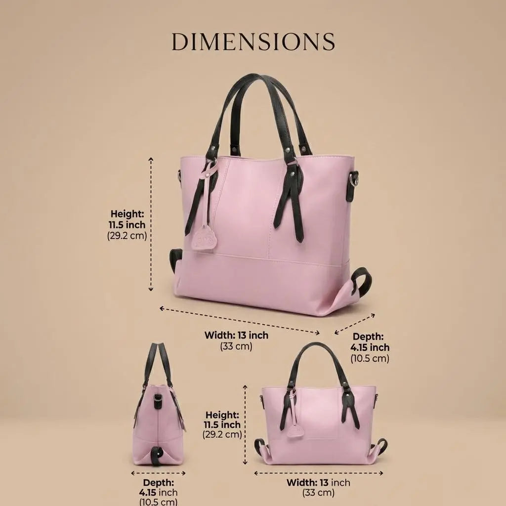 Charm Pink & Black Tote Bag