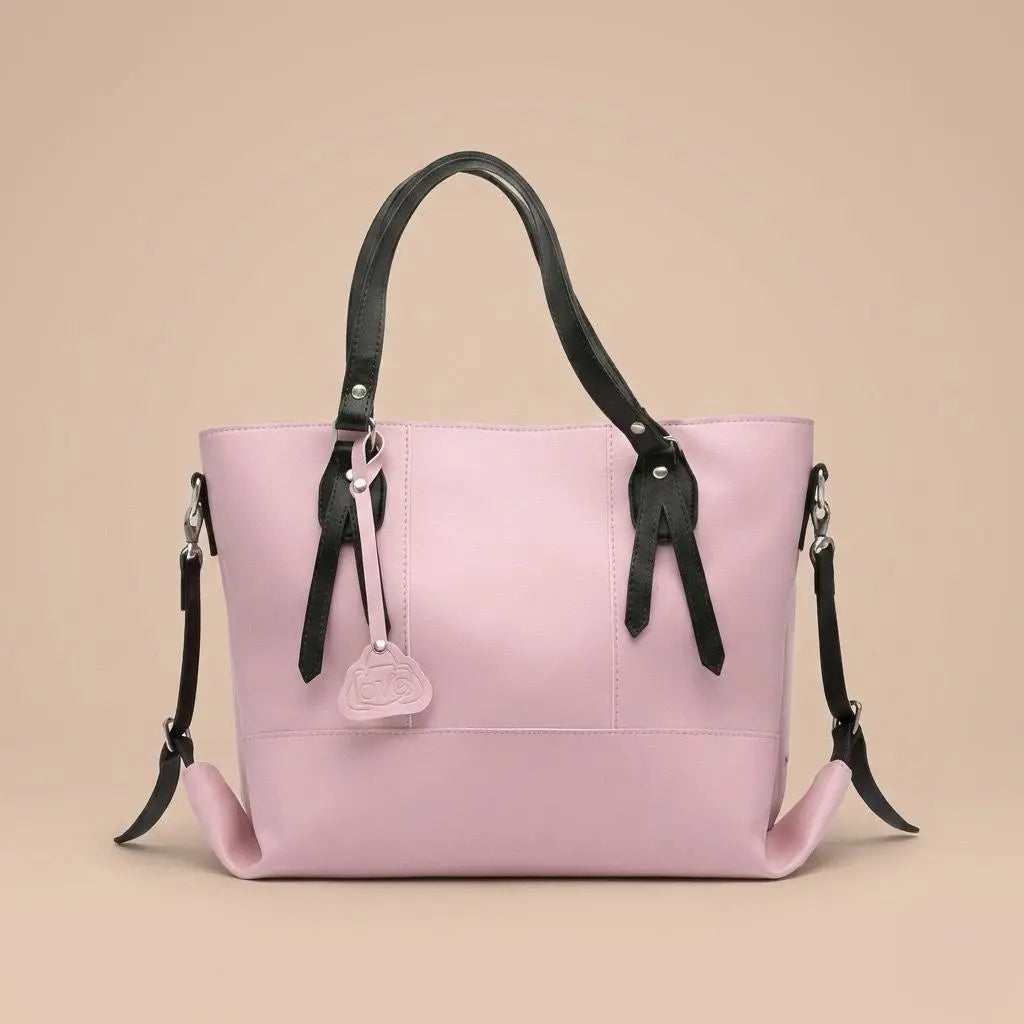 Charm Pink & Black Tote Bag