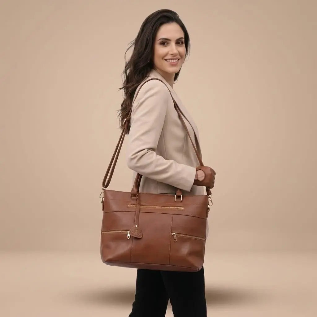 Brown Leather Tote Bag