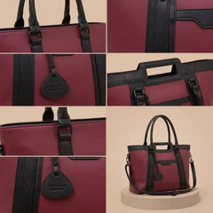 Lovix Maroon & Black Grace Tote Bag