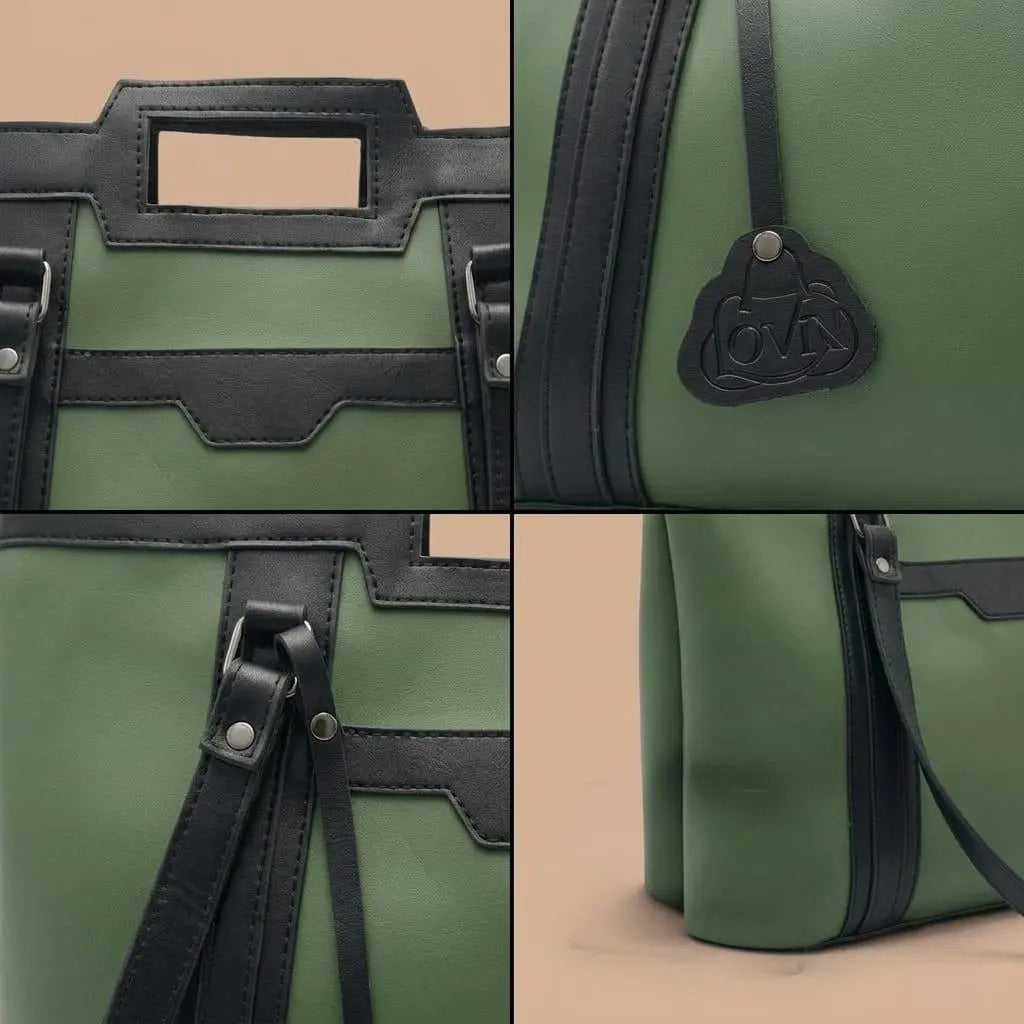 Lovix Green & Black Tote Bag