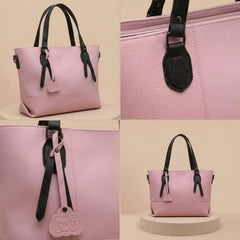 Charm Pink & Black Tote Bag