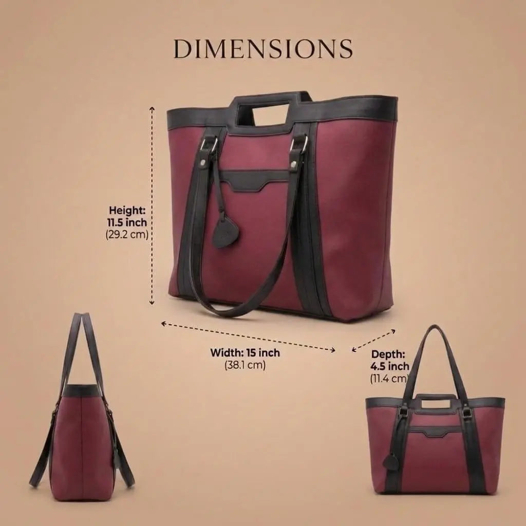 Lovix Maroon & Black Grace Tote Bag