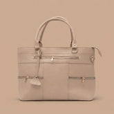 Leather Cream Tote Bag