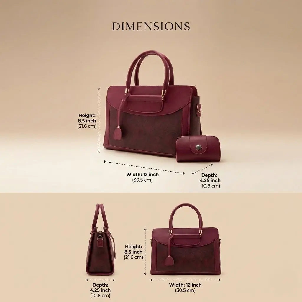 Elegant Maroon Structure Shoulder Bag
