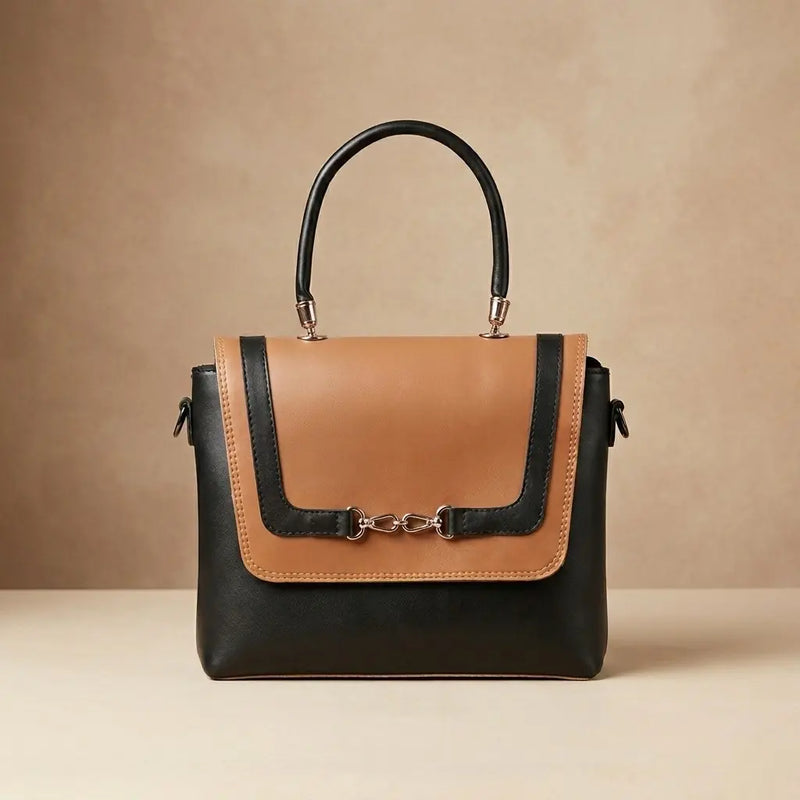 Aurielle Classic Brown & Black Handbag