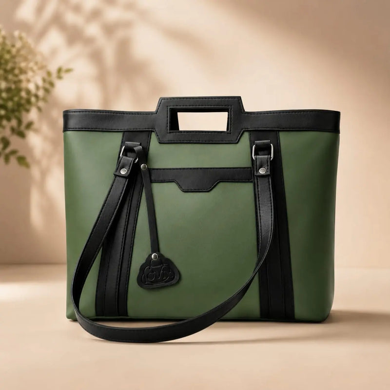 Lovix Green & Black Tote Bag