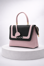 Aurielle classic pink & black handbag