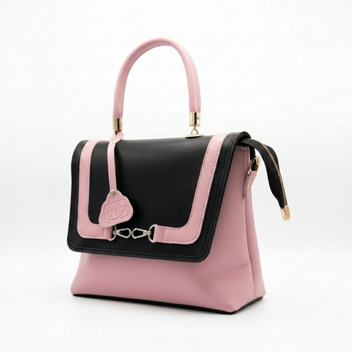 Aurielle classic pink & black handbag