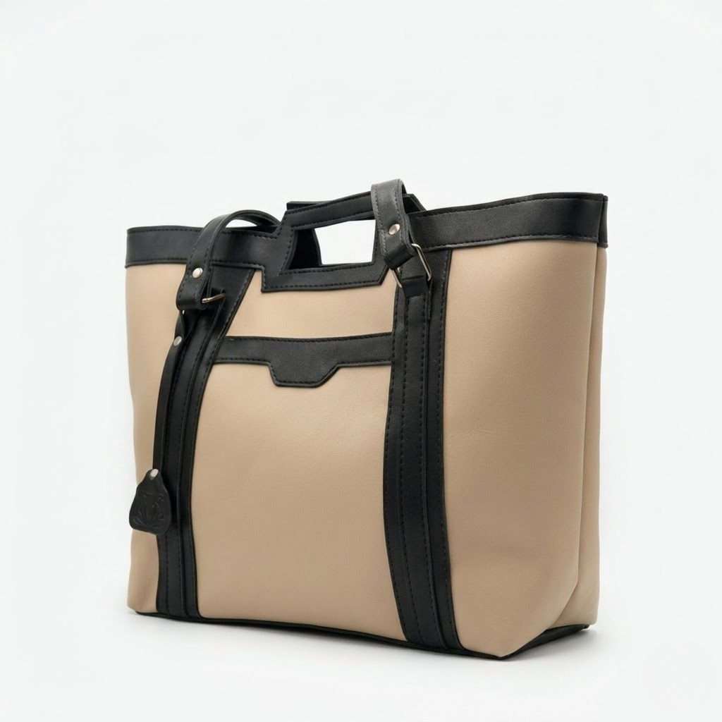 Lovix Cream & black Grace tote bag