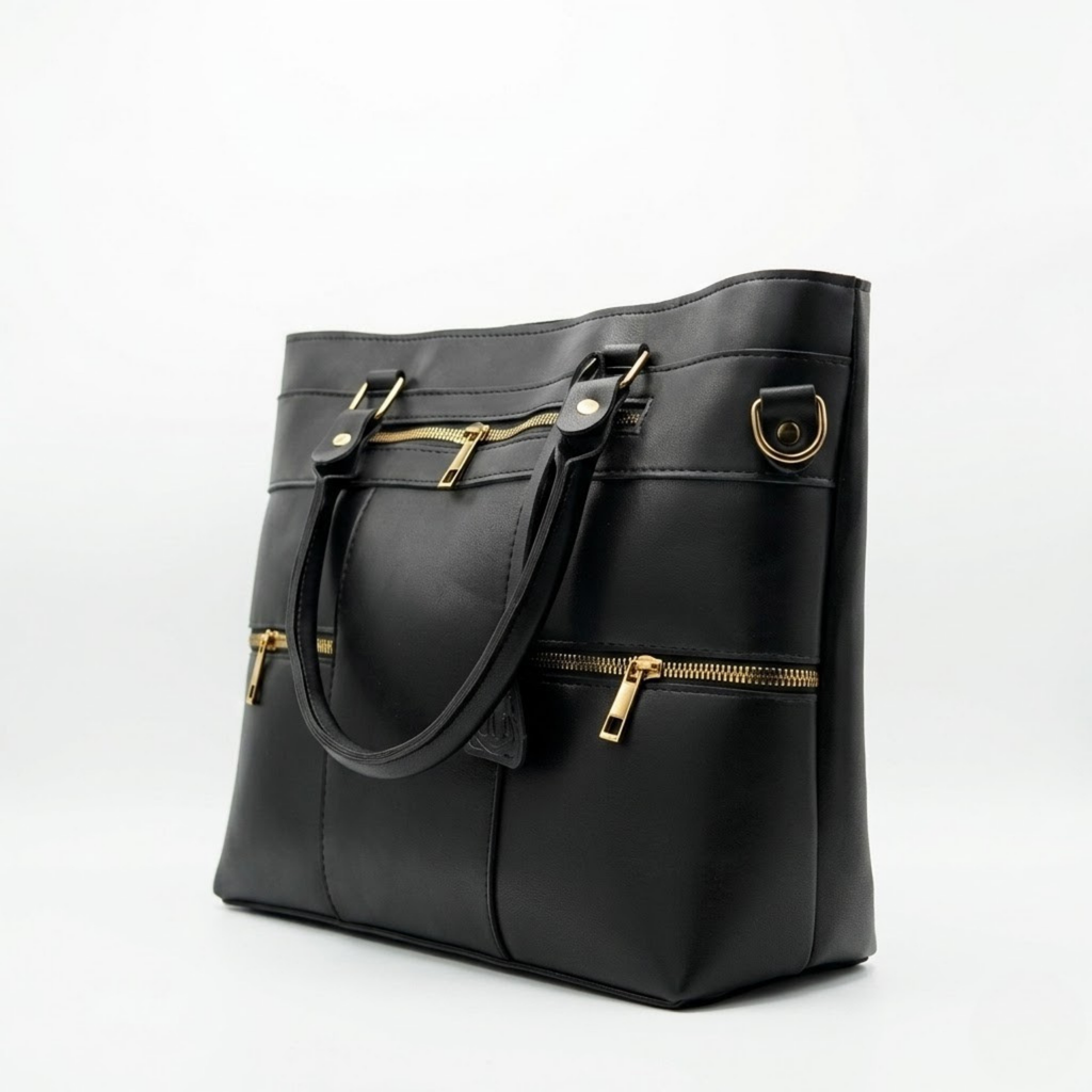 Leather Black tote bag