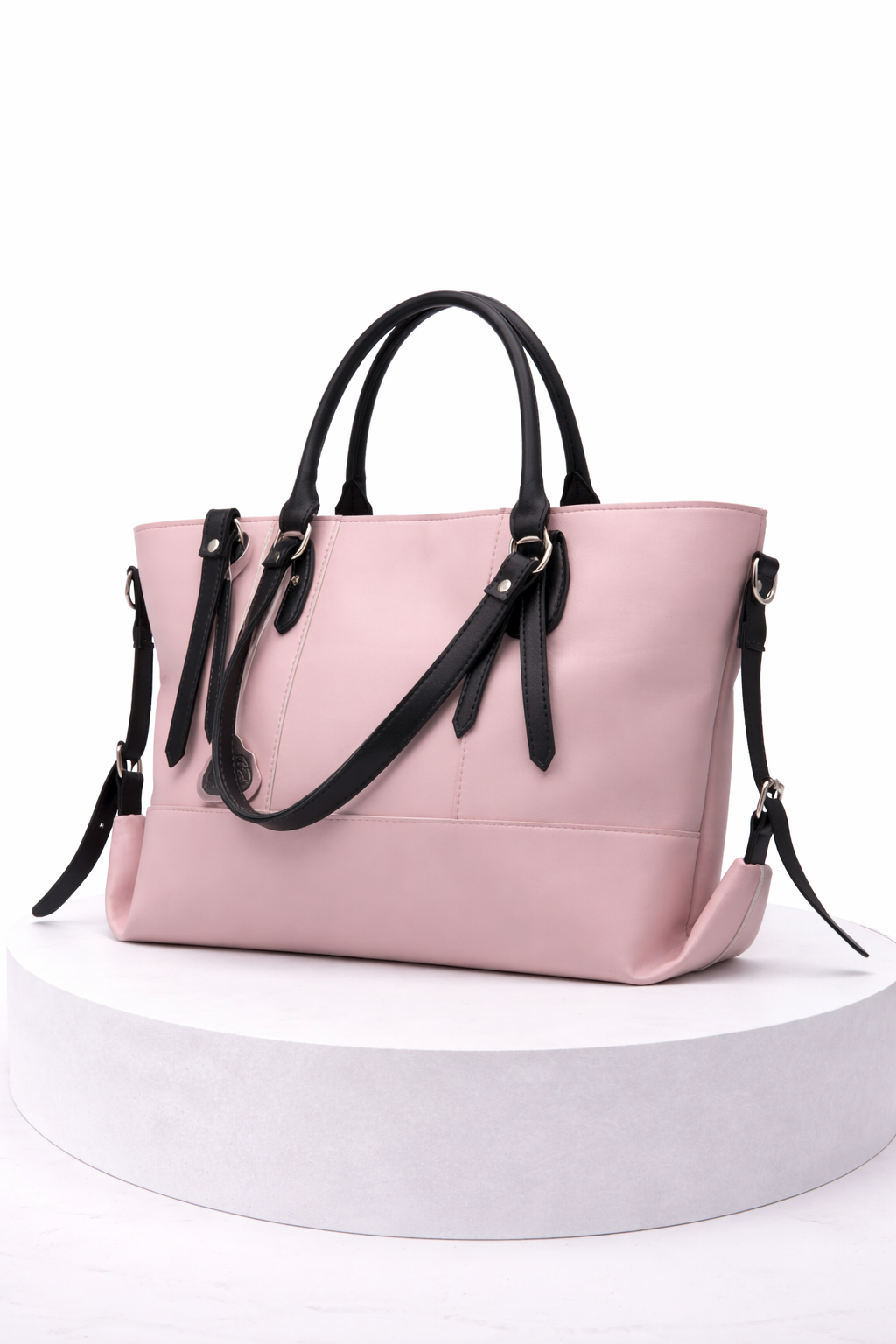 charm pink & black tote bag