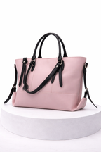 charm pink & black tote bag
