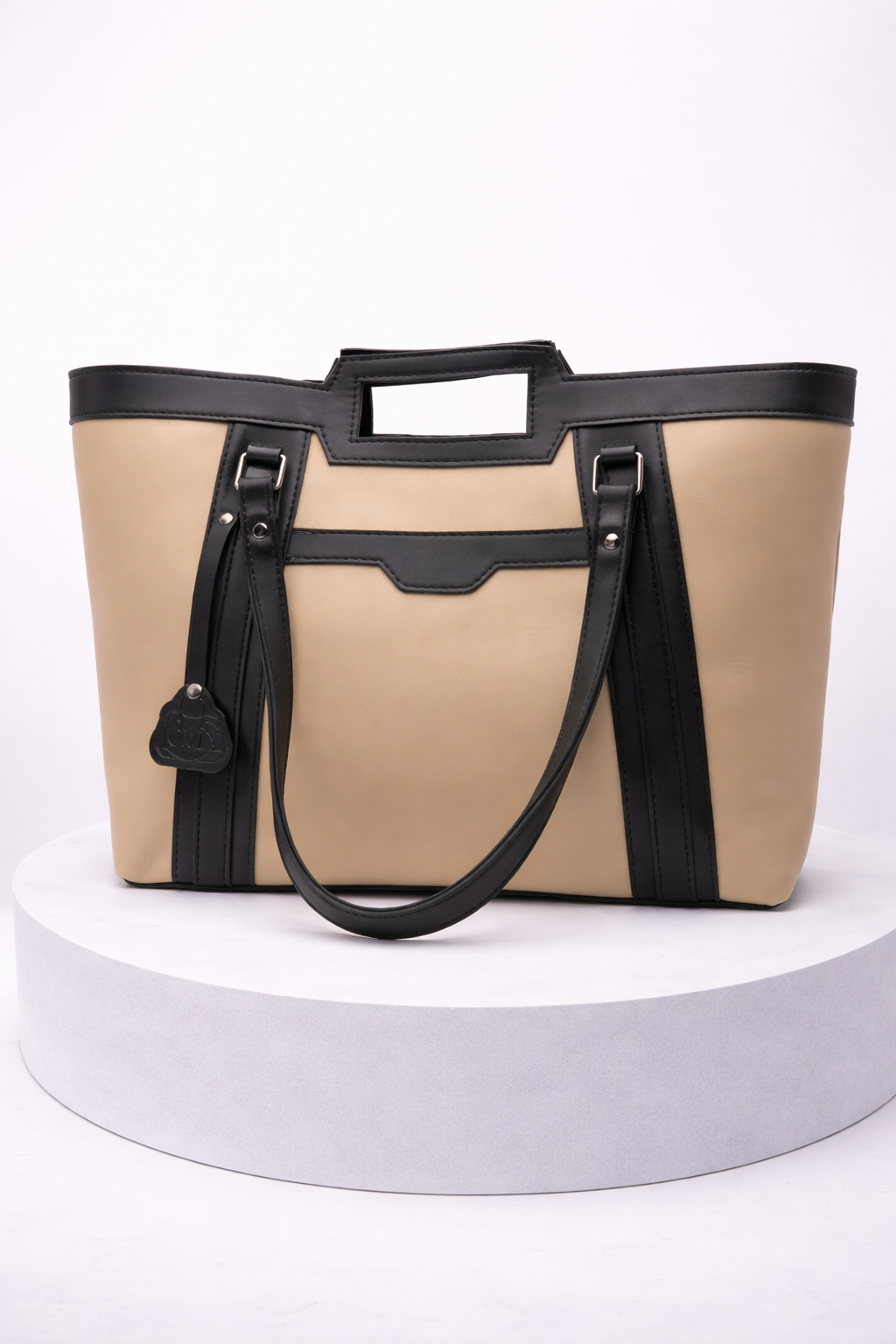 Lovix Cream & black Grace tote bag