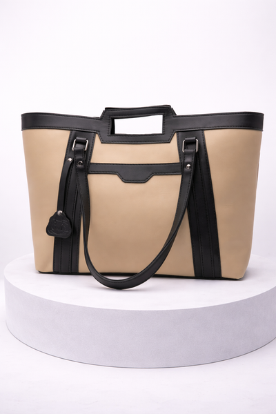 Lovix Cream & black Grace tote bag