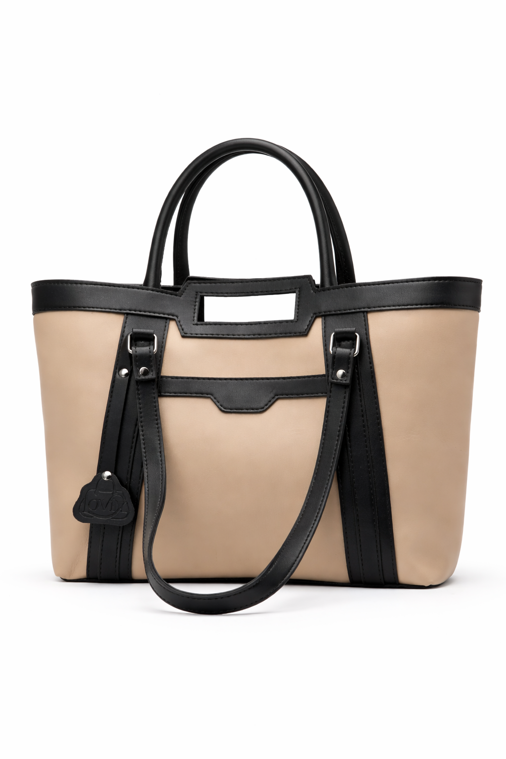 Lovix Cream & black Grace tote bag