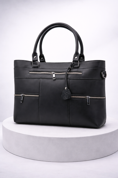 Leather Black tote bag