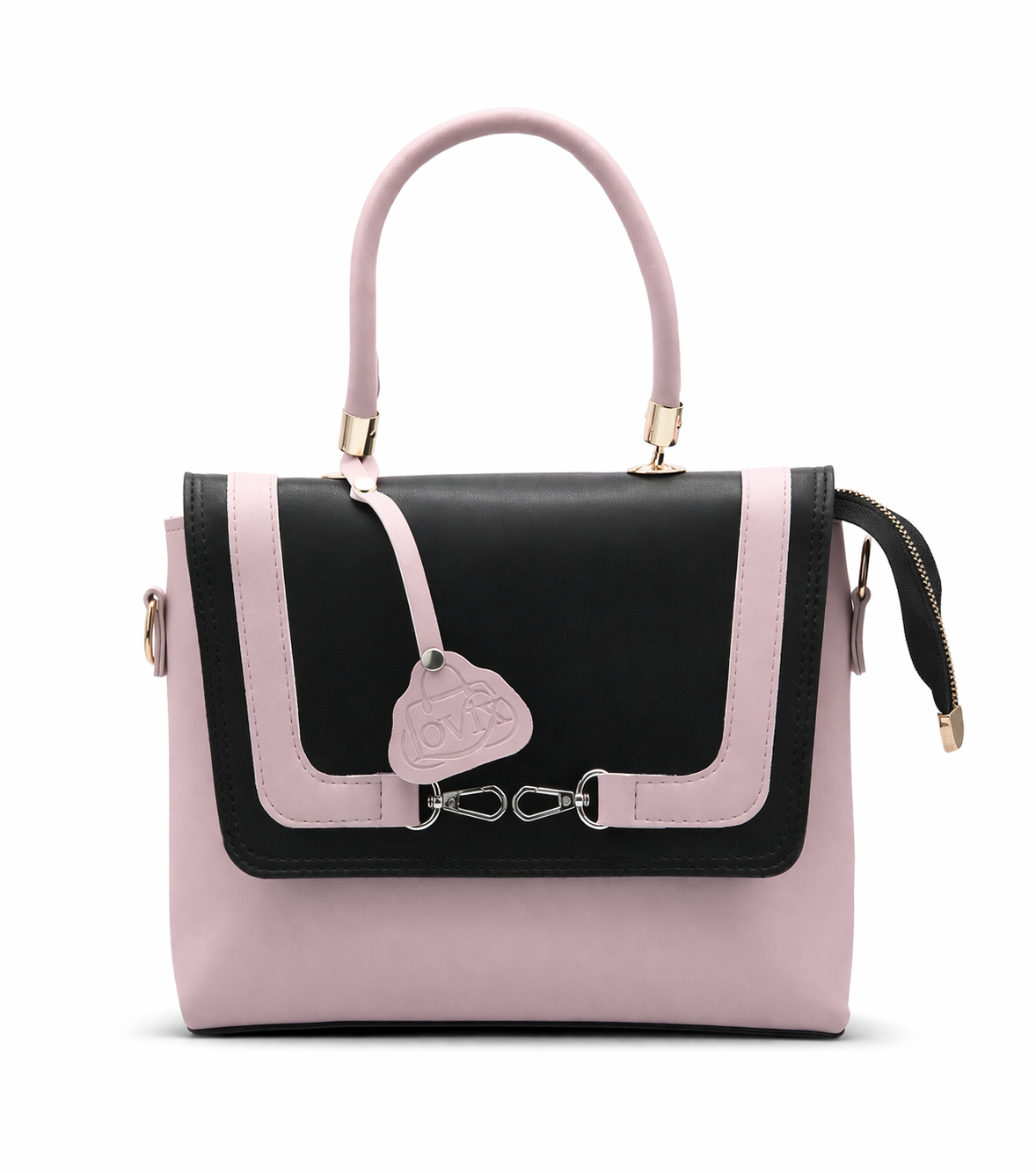 Aurielle classic pink & black handbag