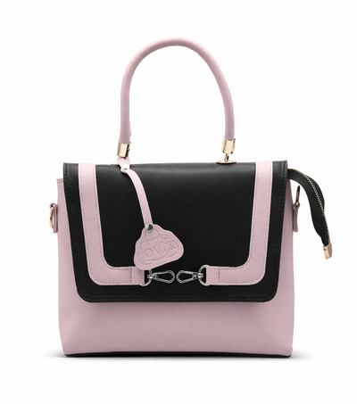 Aurielle classic pink & black handbag