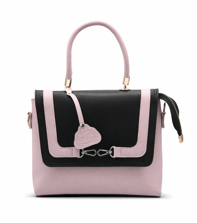 Aurielle classic pink & black handbag