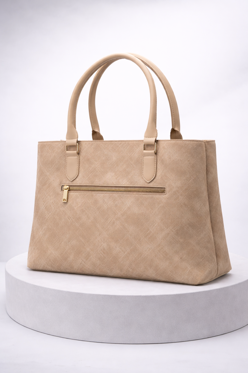 Cream structure shoulder Bag