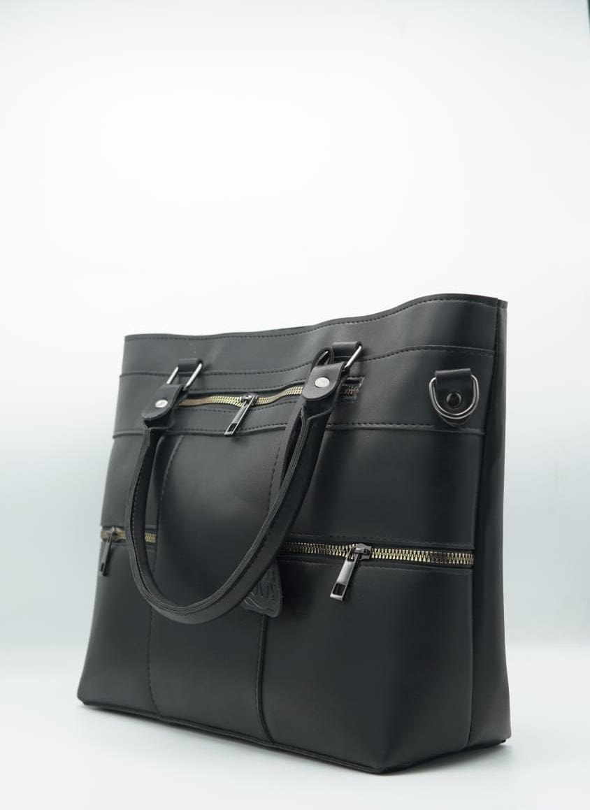 Leather Black tote bag