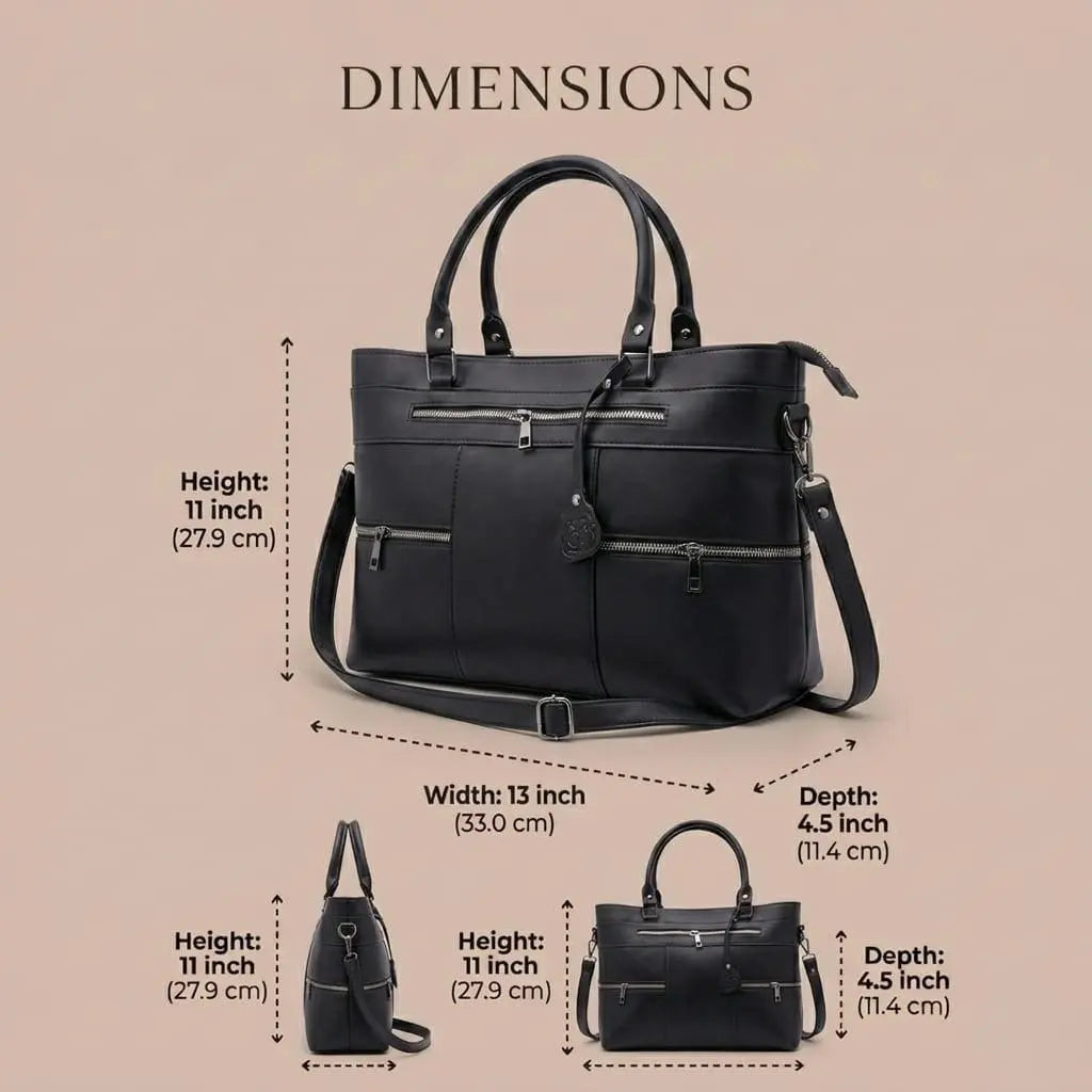 Leather Black Tote Bag