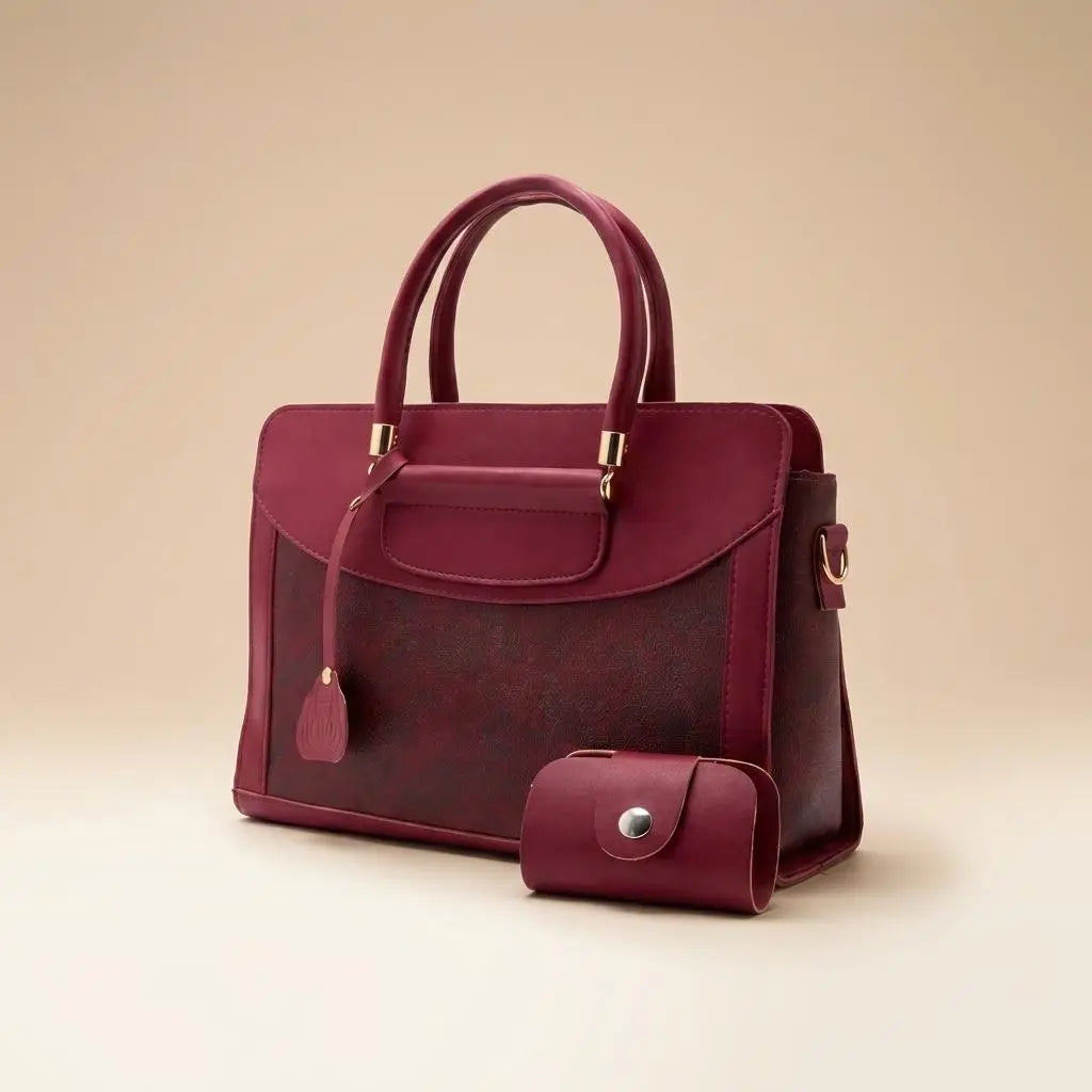 Elegant Maroon Structure Shoulder Bag