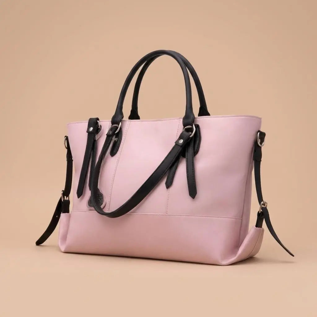 Charm Pink & Black Tote Bag