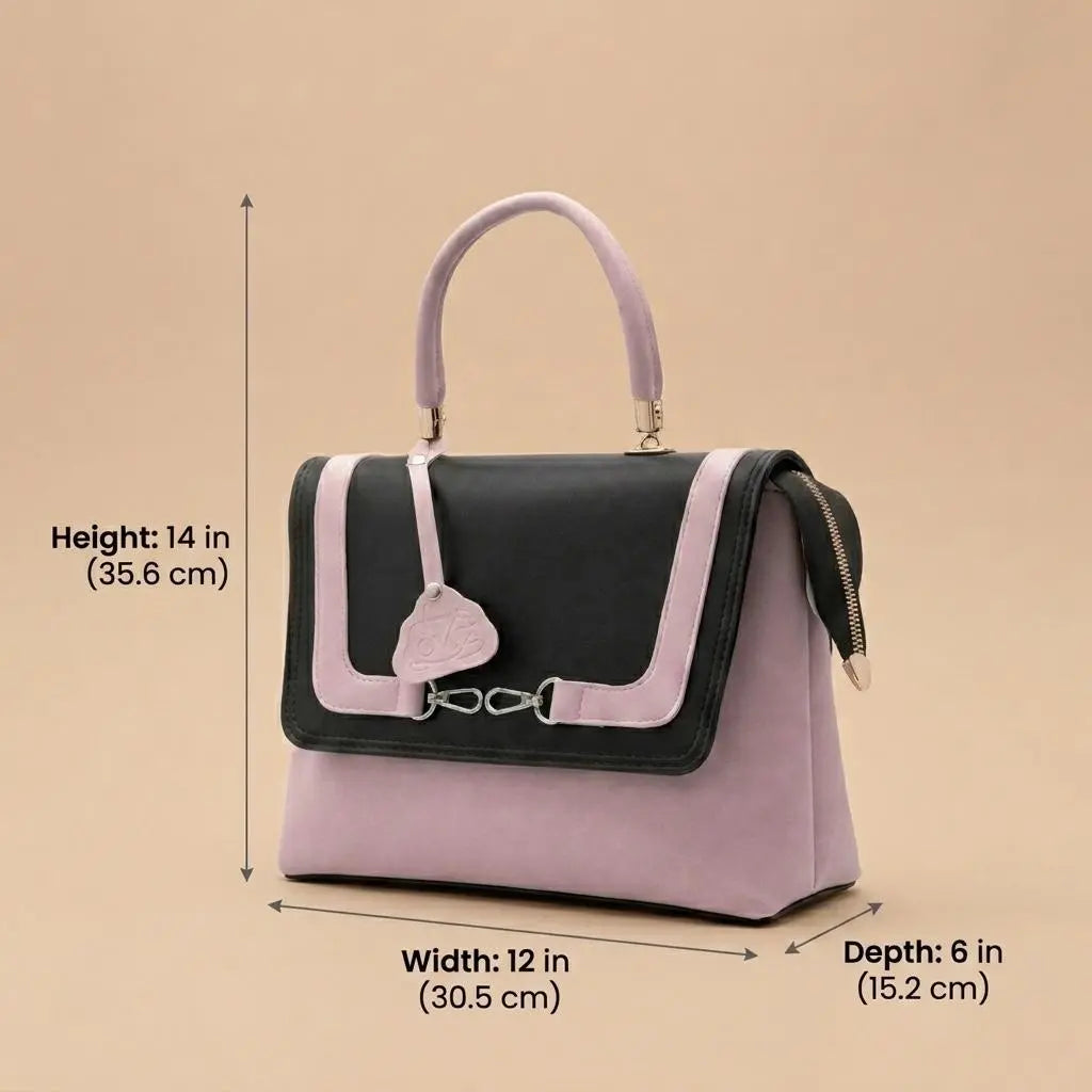 Aurielle Classic Pink & Black Handbag