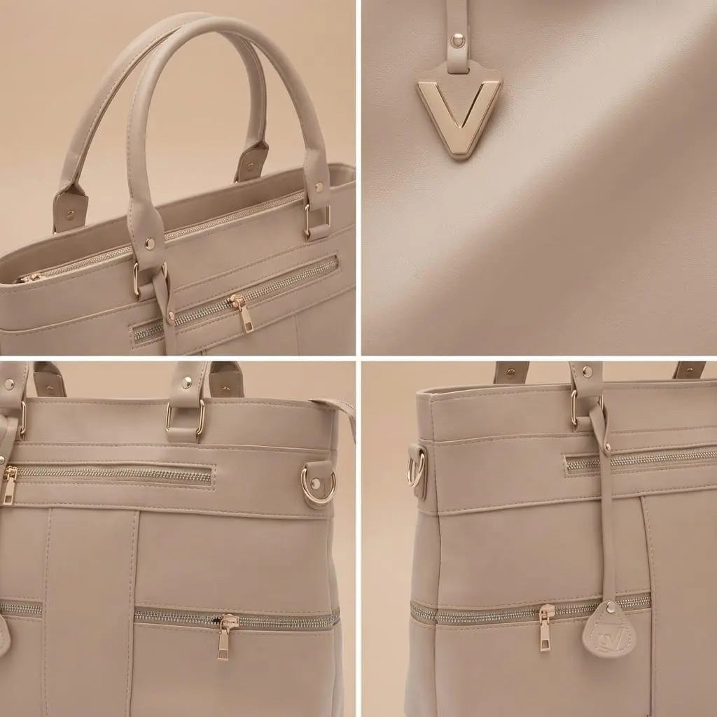 Leather Cream Tote Bag