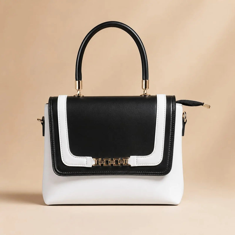 Aurielle Classic White & Black Handbag
