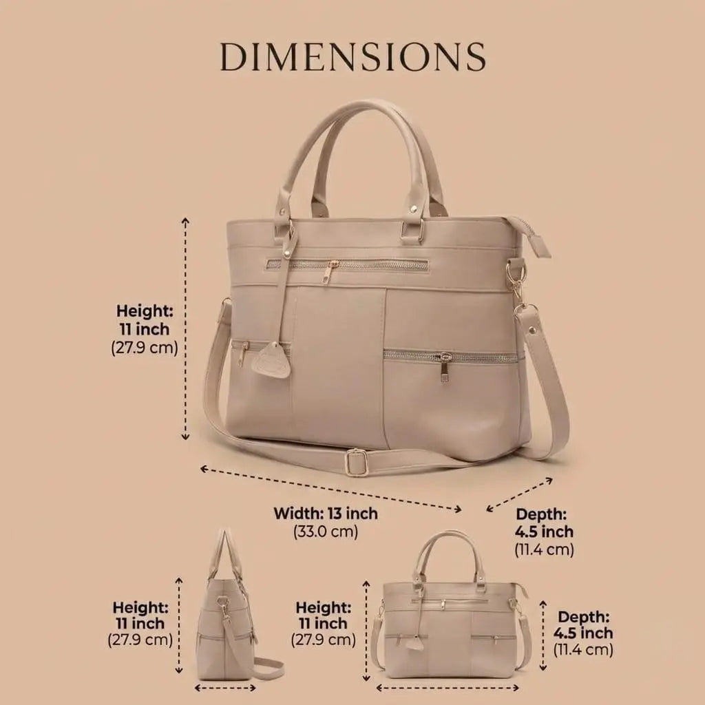 Leather Cream Tote Bag