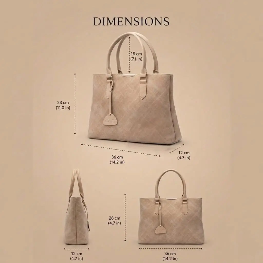 Cream Structure Shoulder Bag