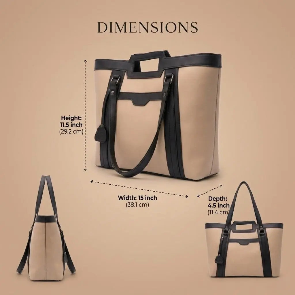 Lovix Cream & Black Grace Tote Bag