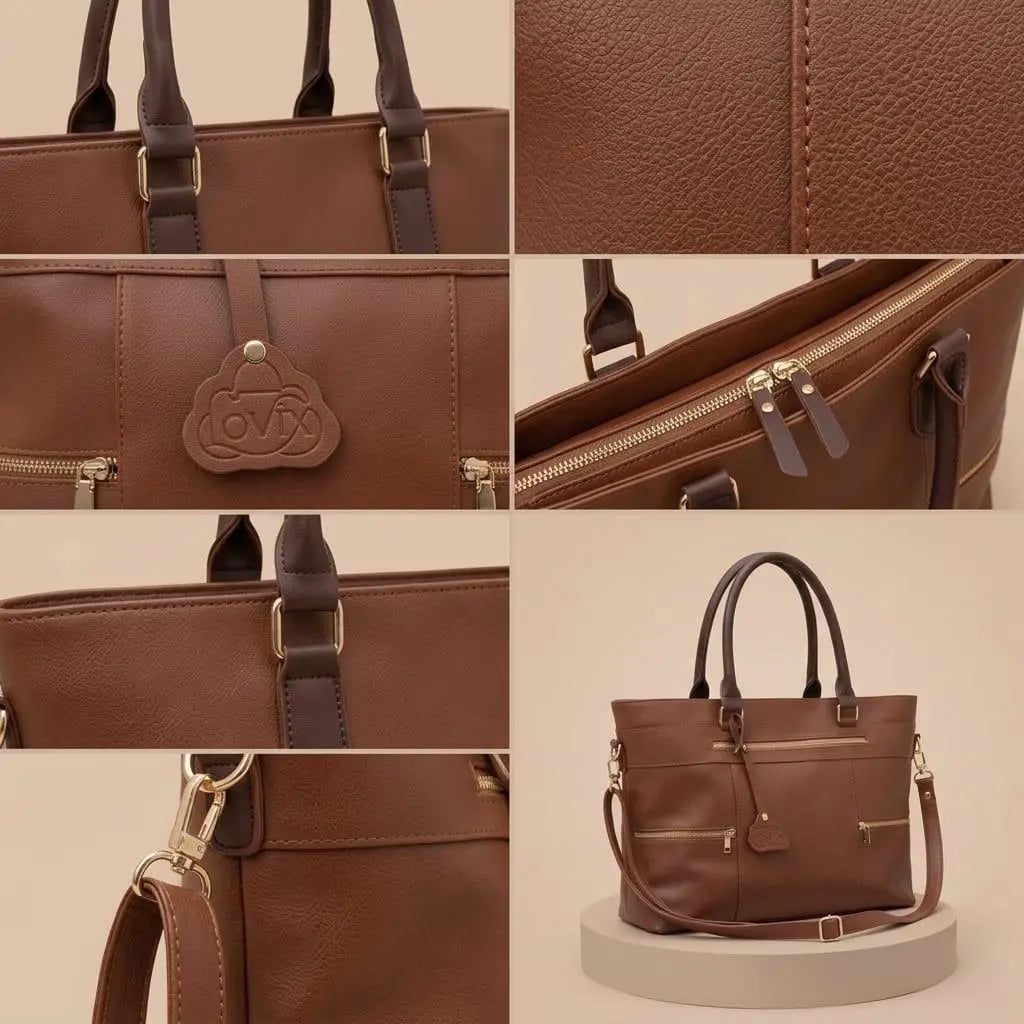 Brown Leather Tote Bag
