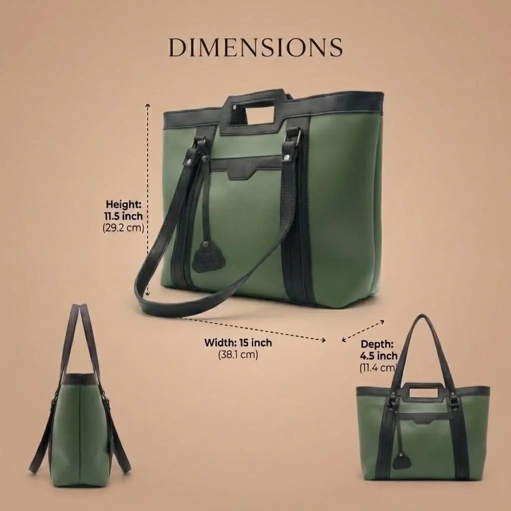 Lovix Green & Black Tote Bag
