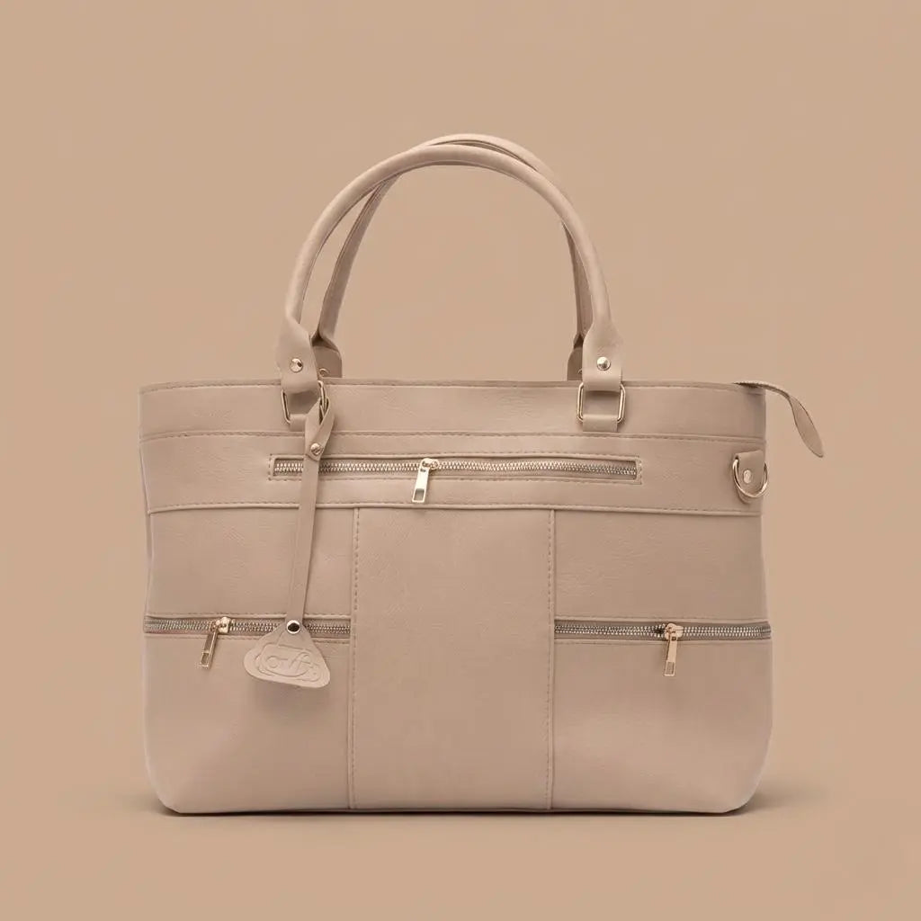 Leather Cream Tote Bag