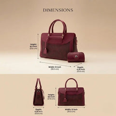 Elegant Maroon Structure Shoulder Bag