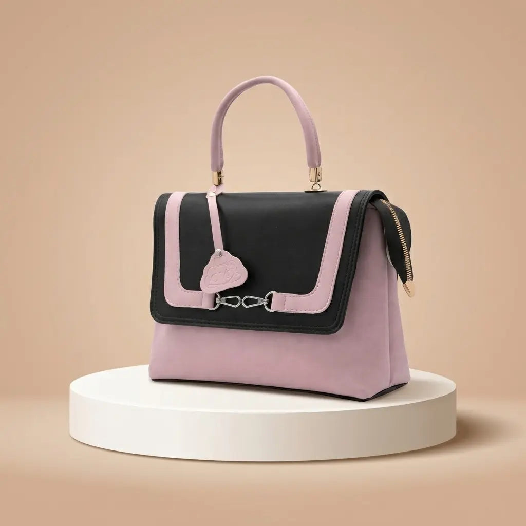 Aurielle Classic Pink & Black Handbag