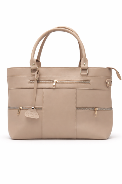 Leather Cream Tote Bag