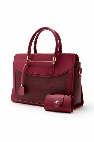 Elegant Mehroon structure shoulder Bag