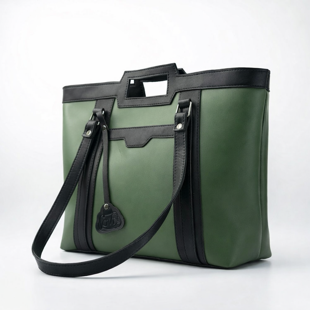 Lovix Green & Black tote bag